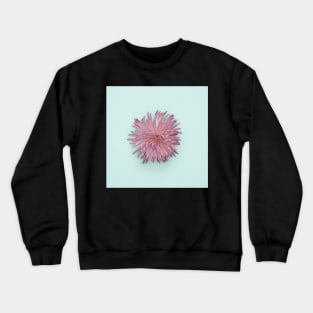 Isolated Flower on Turquoise Crewneck Sweatshirt